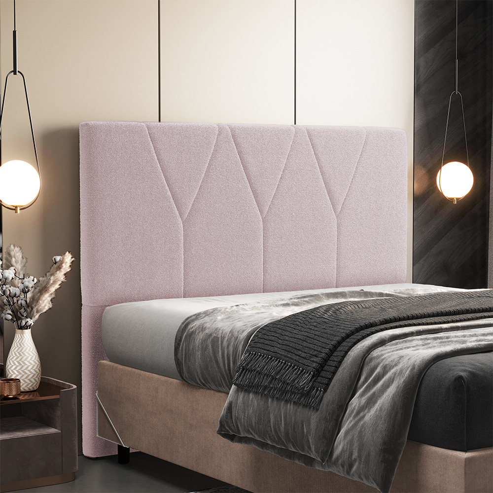 Cabeceira Cama Box Casal 140 cm Aurora W01 Bouclê Rosê - Lyam Decor