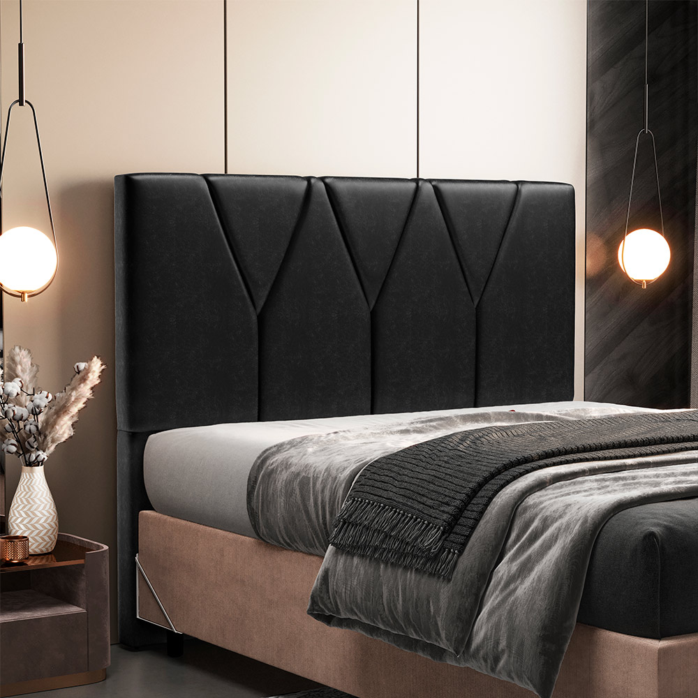 Cabeceira Cama Box Casal 140 cm Aurora W01 Couríssimo Preto Brilho - Lyam Decor