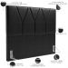 Cabeceira Cama Box Casal 140 cm Aurora W01 Couríssimo Preto Brilho - Lyam Decor