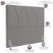 Cabeceira Cama Box Casal 140 cm Aurora W01 Facto Cinza - Lyam Decor
