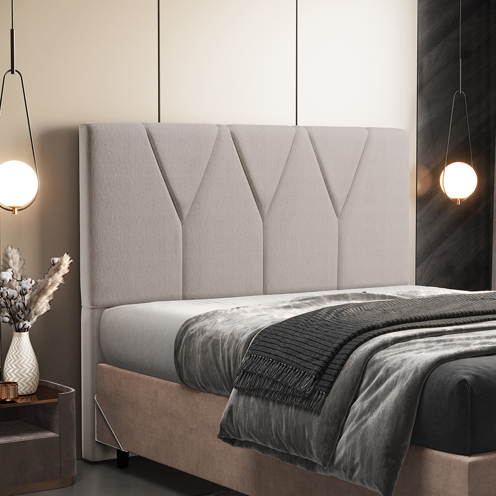 Cabeceira Cama Box Casal 140 cm Aurora W01 Linho Bege - Lyam Decor