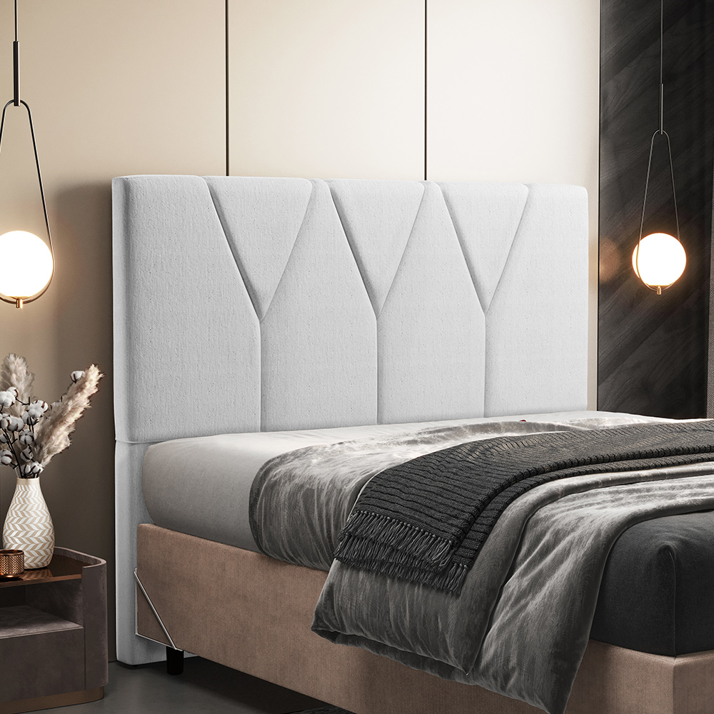 Cabeceira Cama Box Casal 140 cm Aurora W01 Linho Cinza - Lyam Decor