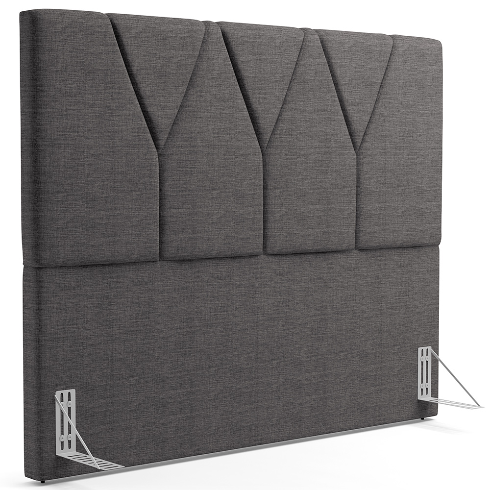Cabeceira Cama Box Casal 140 cm Aurora W01 Linho Cinza Escuro - Lyam Decor