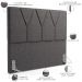 Cabeceira Cama Box Casal 140 cm Aurora W01 Linho Cinza Escuro - Lyam Decor