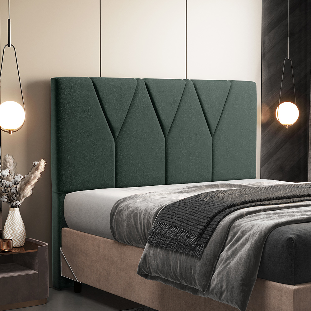 Cabeceira Cama Box Casal 140 cm Aurora W01 Linho Verde Musgo - Lyam Decor