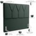 Cabeceira Cama Box Casal 140 cm Aurora W01 Linho Verde Musgo - Lyam Decor