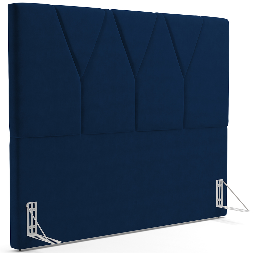 Cabeceira Cama Box Casal 140 cm Aurora W01 Suede Azul Marinho - Lyam Decor