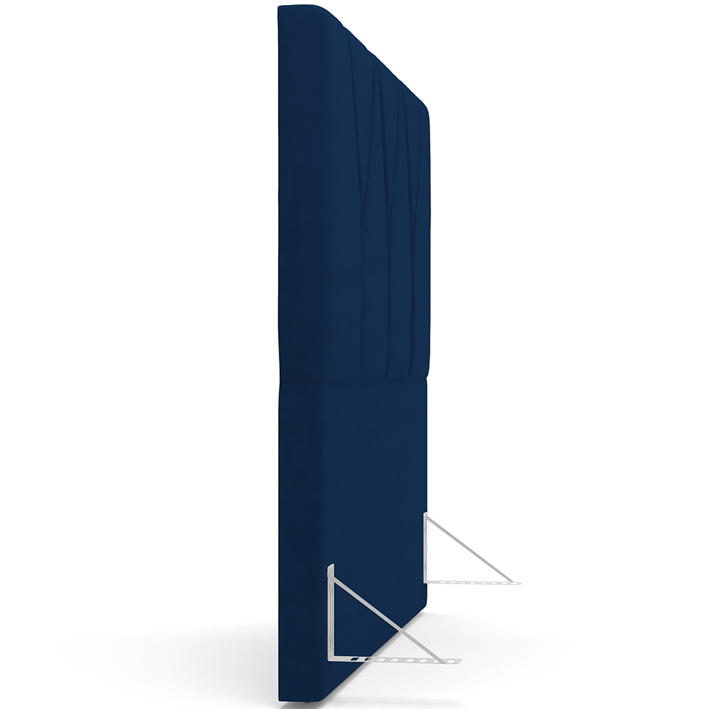 Cabeceira Cama Box Casal 140 cm Aurora W01 Suede Azul Marinho - Lyam Decor