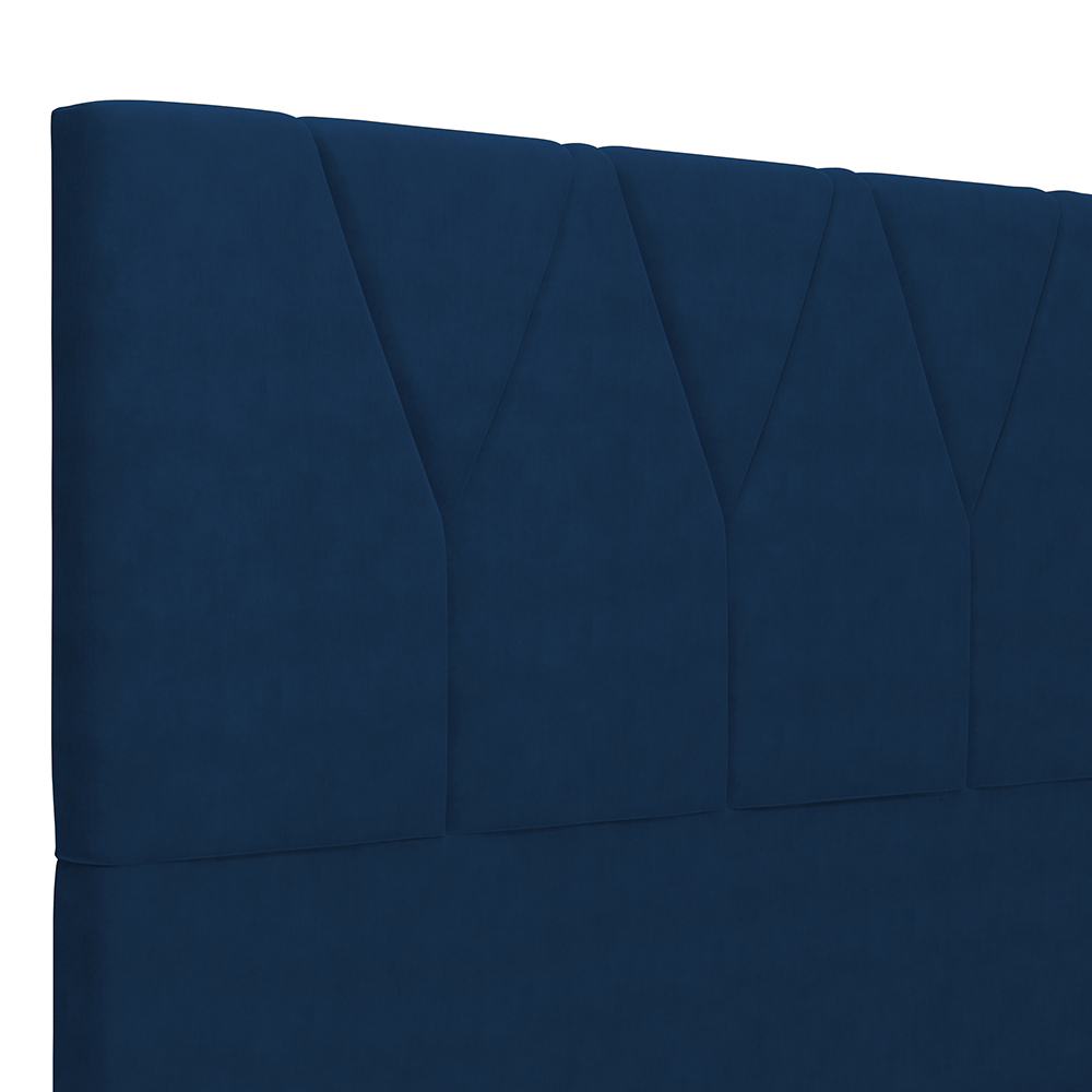 Cabeceira Cama Box Casal 140 cm Aurora W01 Suede Azul Marinho - Lyam Decor