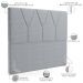 Cabeceira Cama Box Casal 140 cm Aurora W01 Suede Cinza - Lyam Decor