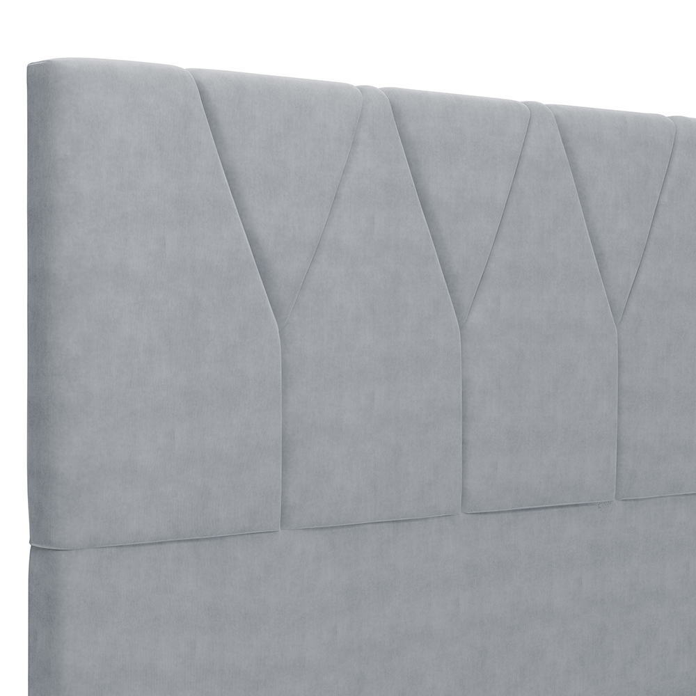 Cabeceira Cama Box Casal 140 cm Aurora W01 Suede Cinza - Lyam Decor