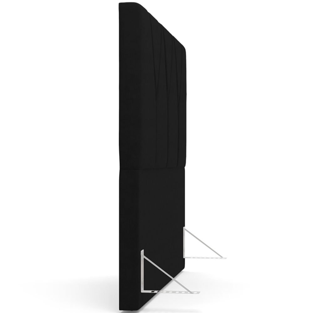 Cabeceira Cama Box Casal 140 cm Aurora W01 Suede Preto - Lyam Decor