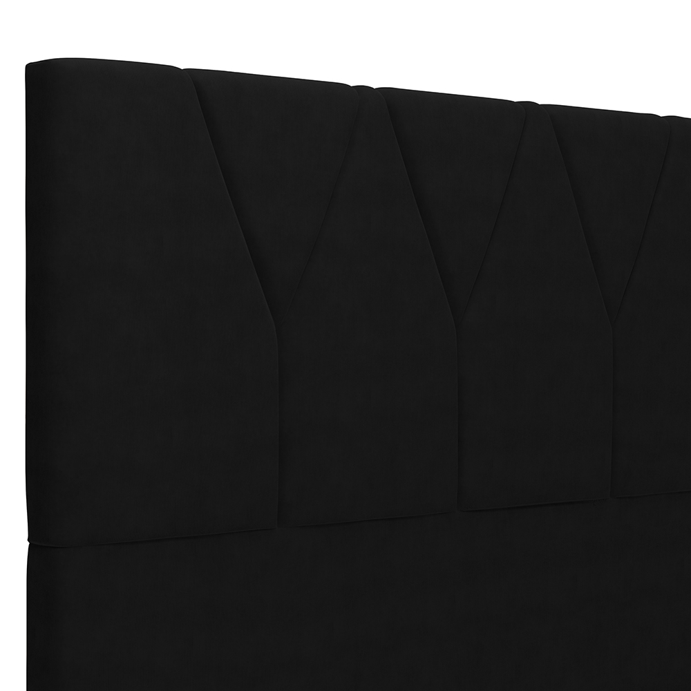 Cabeceira Cama Box Casal 140 cm Aurora W01 Suede Preto - Lyam Decor