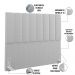 Cabeceira Cama Box Casal 140 cm Dália W01 Bouclê Cinza - Lyam Decor