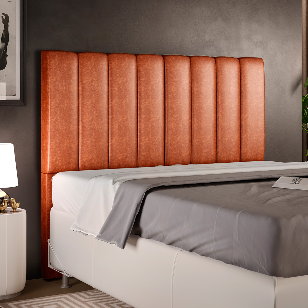 Cabeceira Cama Box Casal 140 cm Dália W01 Couríssimo Camel - Lyam Decor