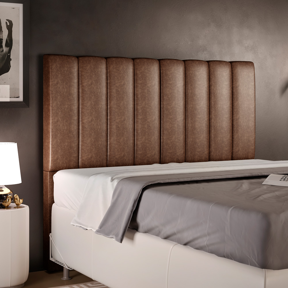 Cabeceira Cama Box Casal 140 cm Dália W01 Couríssimo Marrom - Lyam Decor