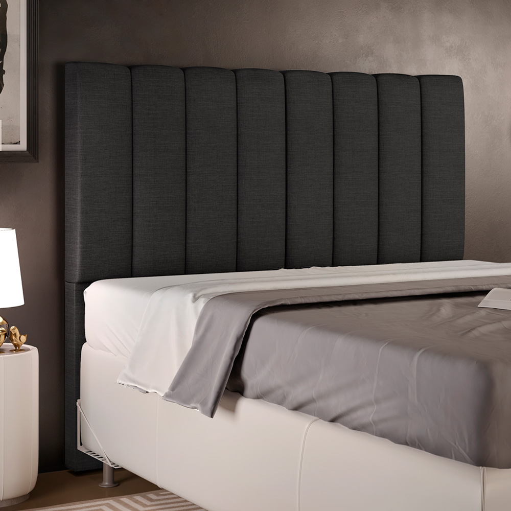 Cabeceira Cama Box Casal 140 cm Dália W01 Linho Chumbo - Lyam Decor