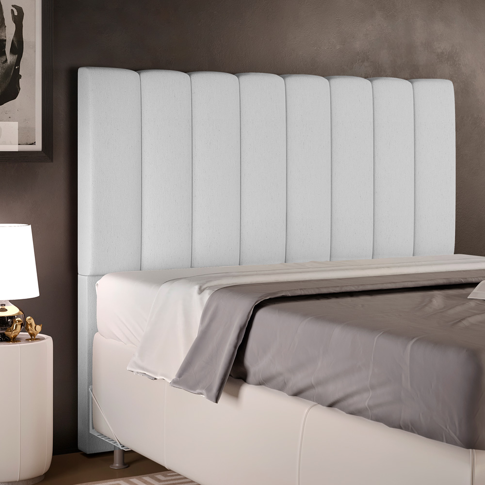 Cabeceira Cama Box Casal 140 cm Dália W01 Linho Cinza - Lyam Decor