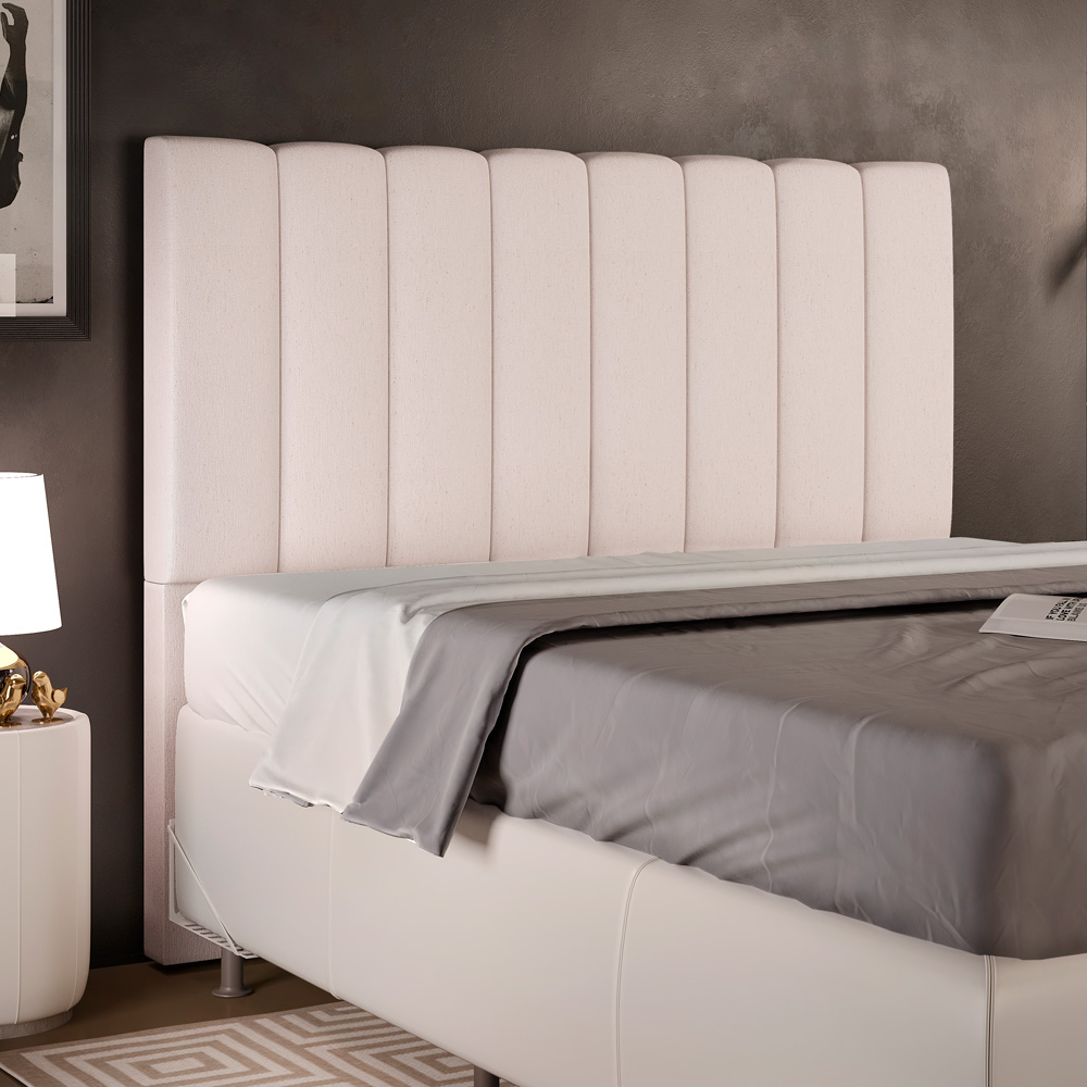 Cabeceira Cama Box Casal 140 cm Dália W01 Linho Cru - Lyam Decor