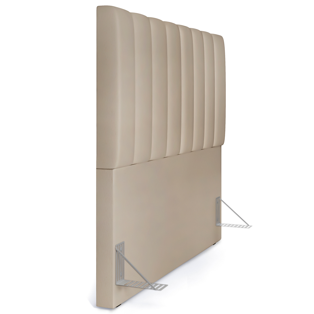 Cabeceira Cama Box Casal 140 cm Dália W01 Suede Bege - Lyam Decor