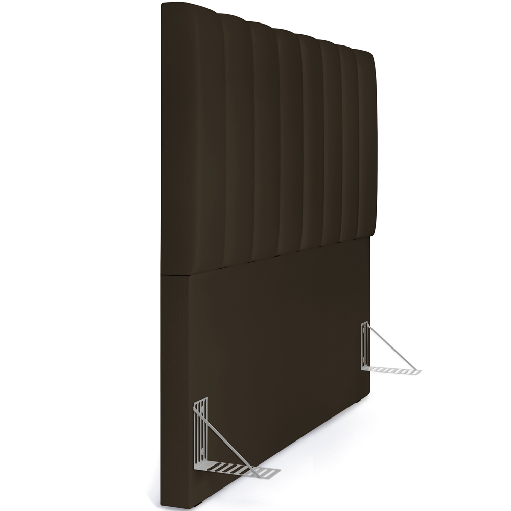 Cabeceira Cama Box Casal 140 cm Dália W01 Suede Marrom - Lyam Decor