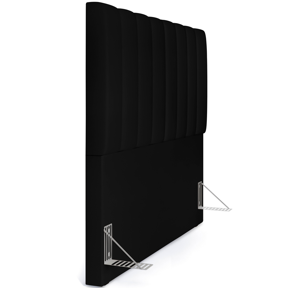 Cabeceira Cama Box Casal 140 cm Dália W01 Suede Preto - Lyam Decor