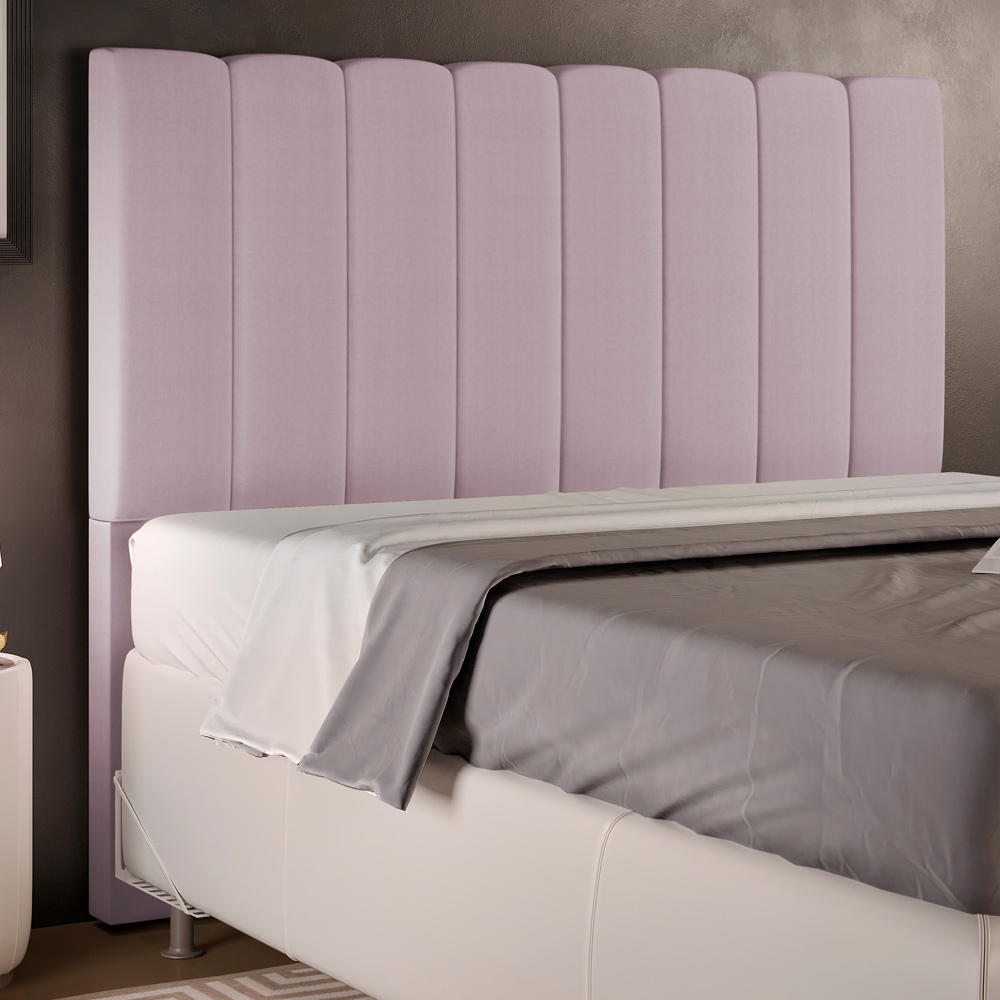Cabeceira Cama Box Casal 140 cm Dália W01 Suede Rosê - Lyam Decor