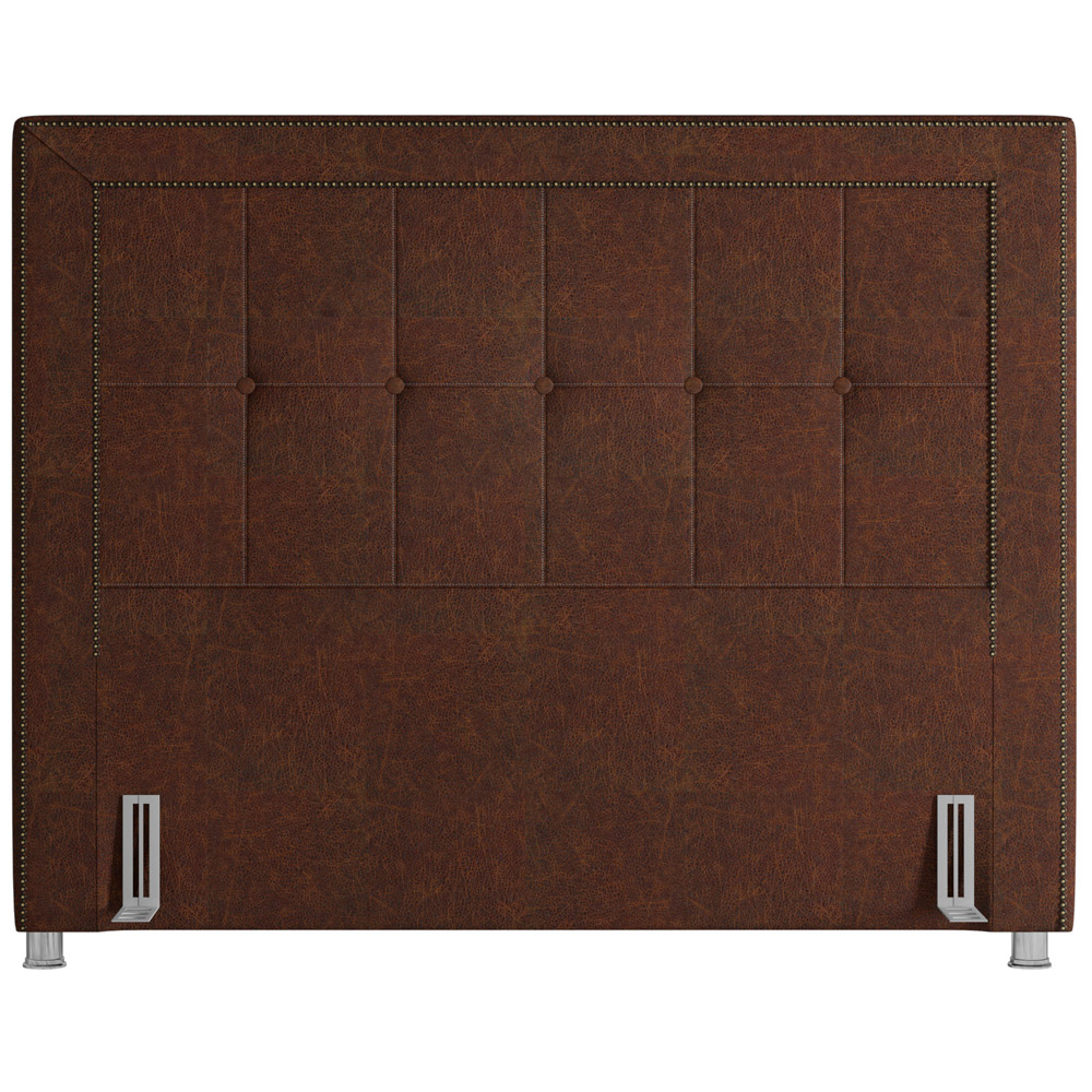 Cabeceira Cama Box Casal 140 cm P05 Atenas Corino Marrom - Lyam Decor
