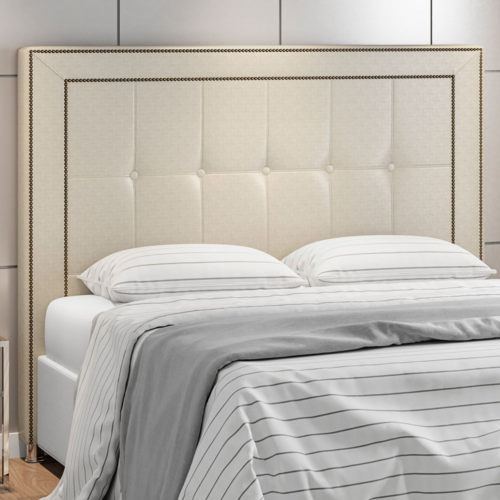 Cabeceira Cama Box Casal 140 cm P05 Atenas Facto Dunas Pérola - Lyam Decor