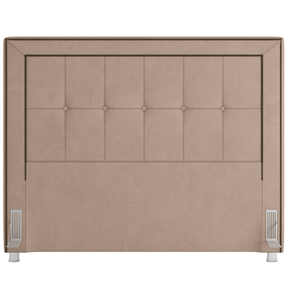 Cabeceira Cama Box Casal 140 cm P05 Atenas Veludo Bege - Lyam Decor