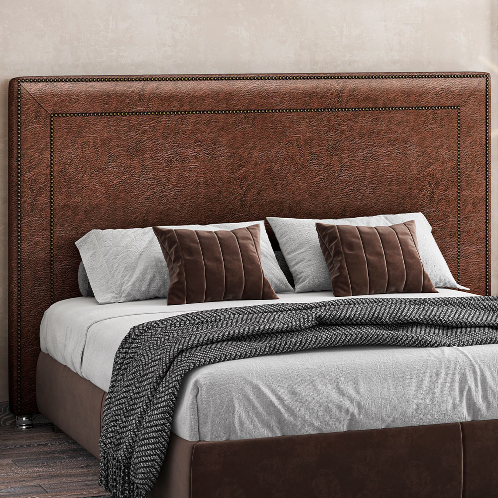Cabeceira Cama Box Casal 140 cm P05 Berlim Corino Marrom - Lyam Decor