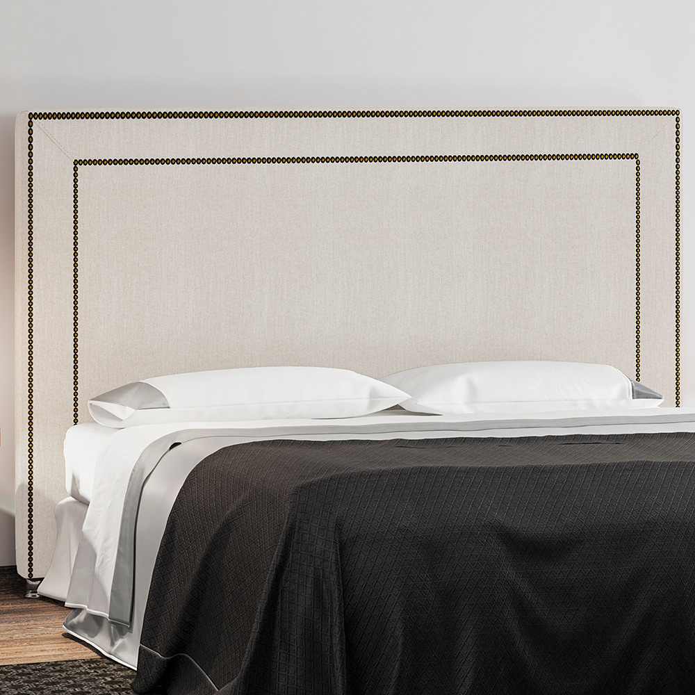 Cabeceira Cama Box Casal 140 cm P05 Berlim Linho Creme - Lyam Decor