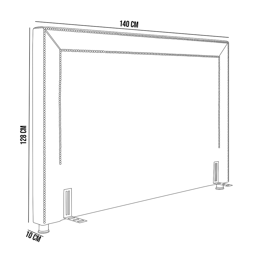 Cabeceira Cama Box Casal 140 cm P05 Berlim Linho Creme - Lyam Decor