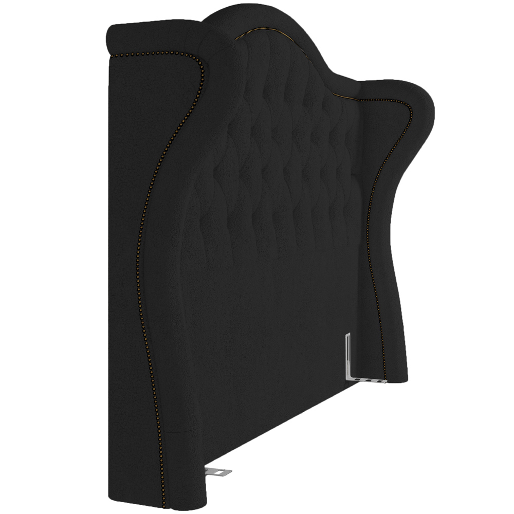 Cabeceira Cama Box Casal 140 cm P05 Lisboa Bouclê Preto - Lyam Decor