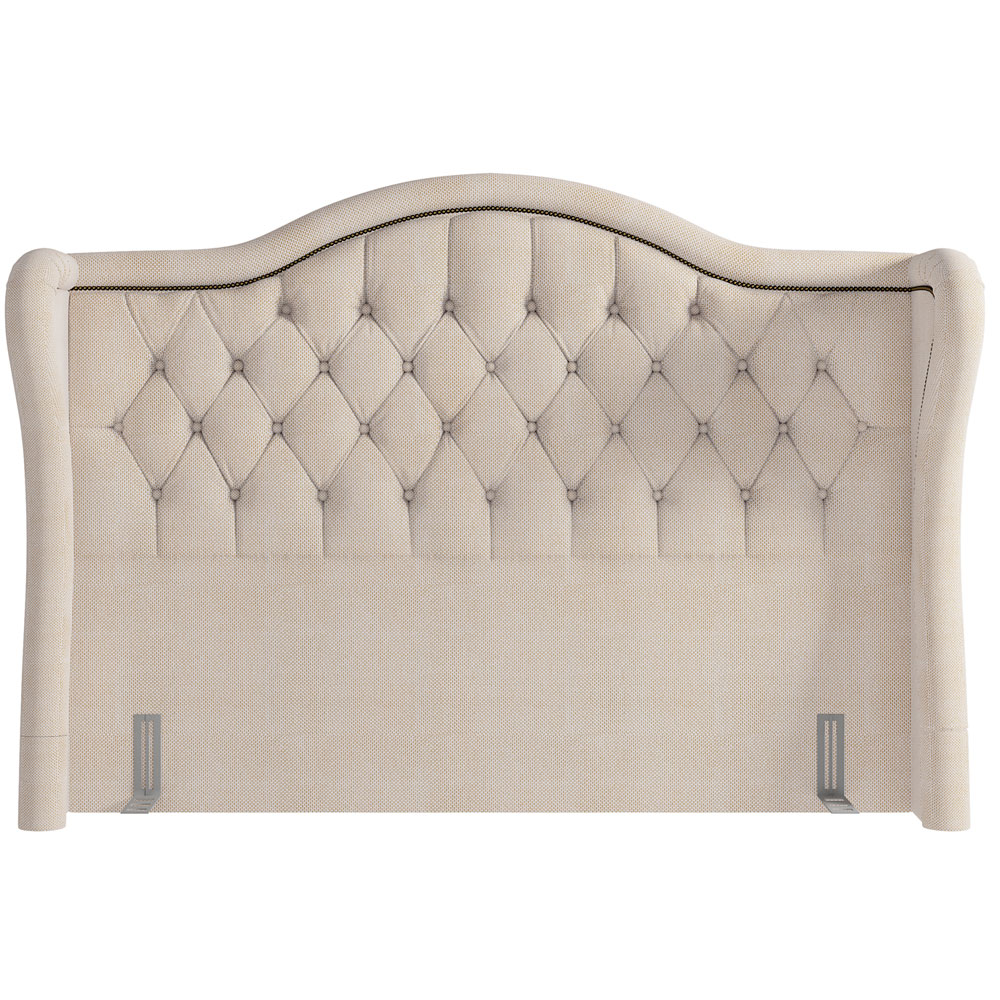 Cabeceira Cama Box Casal 140 cm P05 Lisboa Linho Creme - Lyam Decor