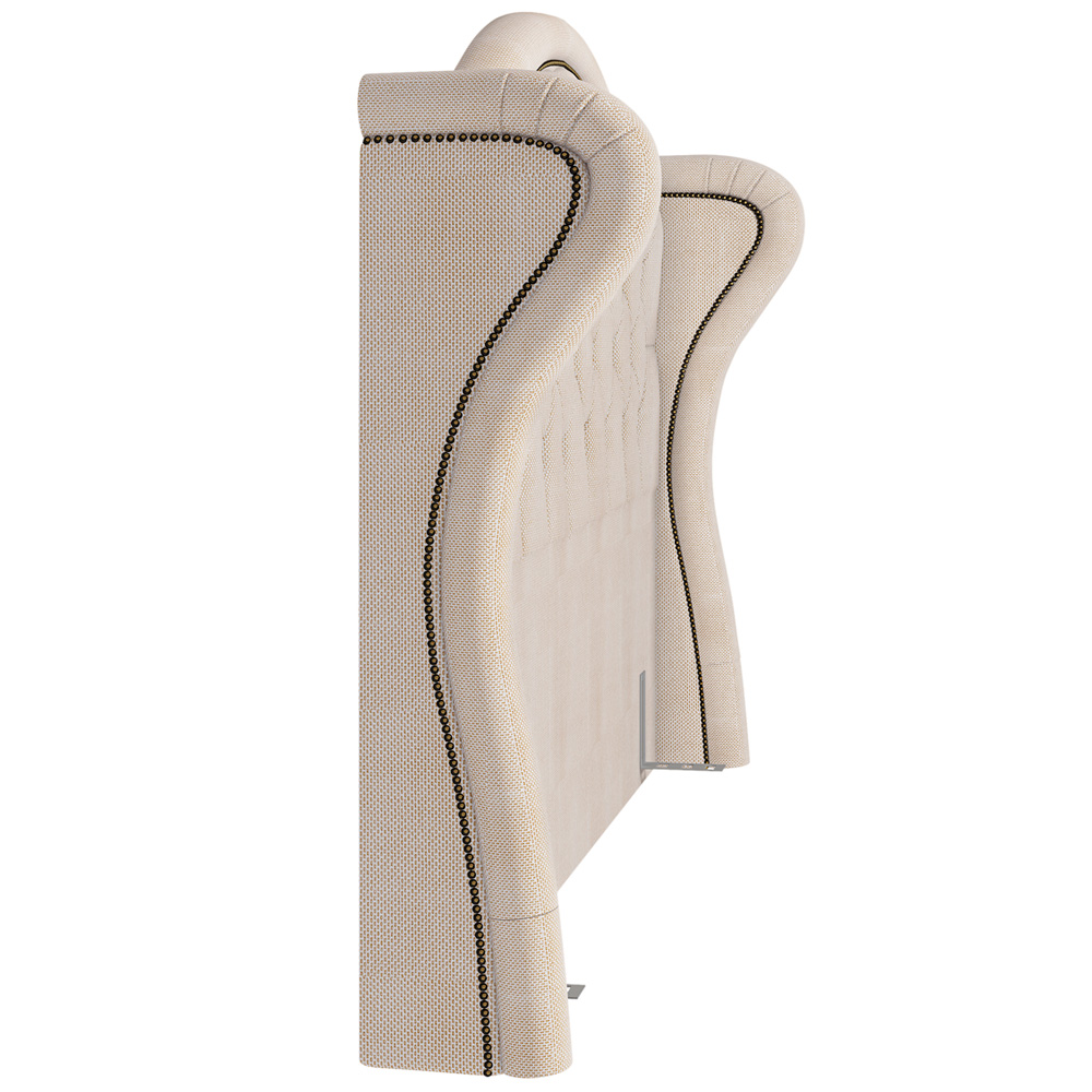 Cabeceira Cama Box Casal 140 cm P05 Lisboa Linho Creme - Lyam Decor