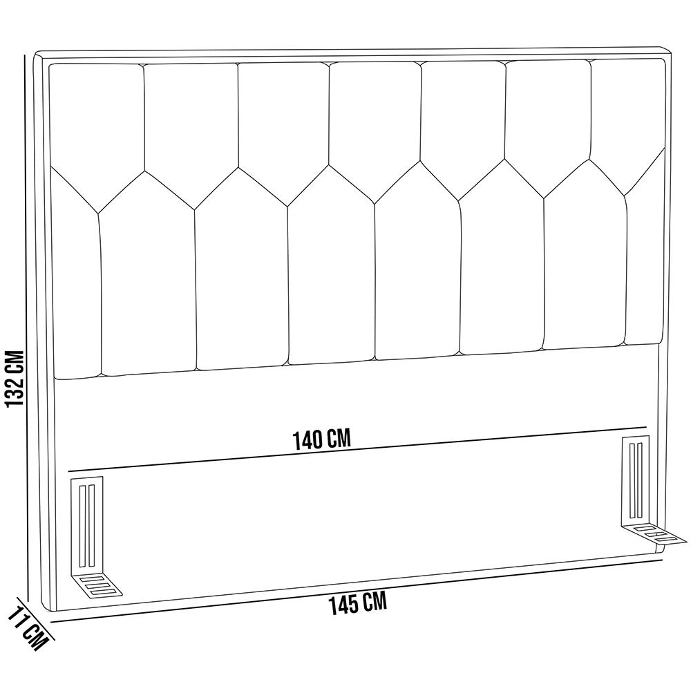 Cabeceira Cama Box Casal 140 cm P05 Londres Linho Bege Claro - Lyam Decor