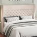 Cabeceira Cama Box Casal 140 cm P05 Madrid Linho Bege Claro - Lyam Decor