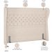 Cabeceira Cama Box Casal 140 cm P05 Madrid Linho Bege Claro - Lyam Decor