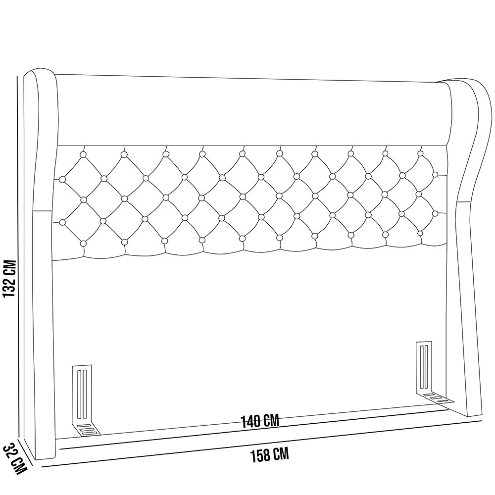 Cabeceira Cama Box Casal 140 cm P05 Madrid Linho Bege Claro - Lyam Decor