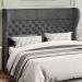 Cabeceira Cama Box Casal 140 cm P05 Madrid Linho Cinza Escuro - Lyam Decor