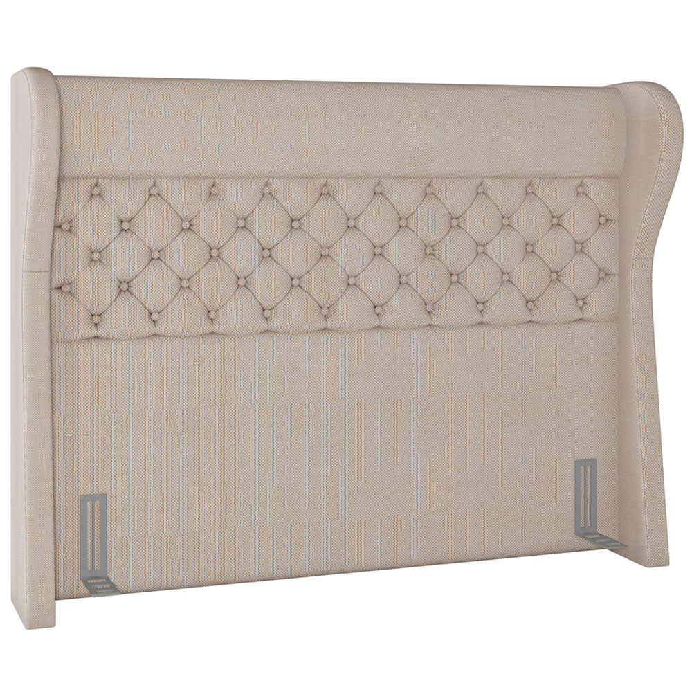 Cabeceira Cama Box Casal 140 cm P05 Madrid Linho Creme - Lyam Decor