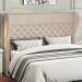Cabeceira Cama Box Casal 140 cm P05 Madrid Linho Creme - Lyam Decor
