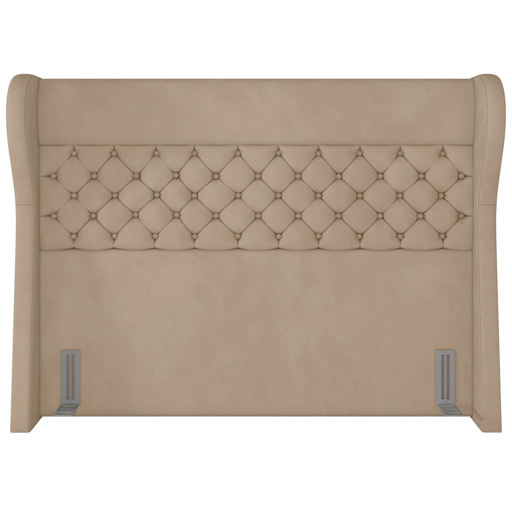 Cabeceira Cama Box Casal 140 cm P05 Madrid Veludo Bege - Lyam Decor