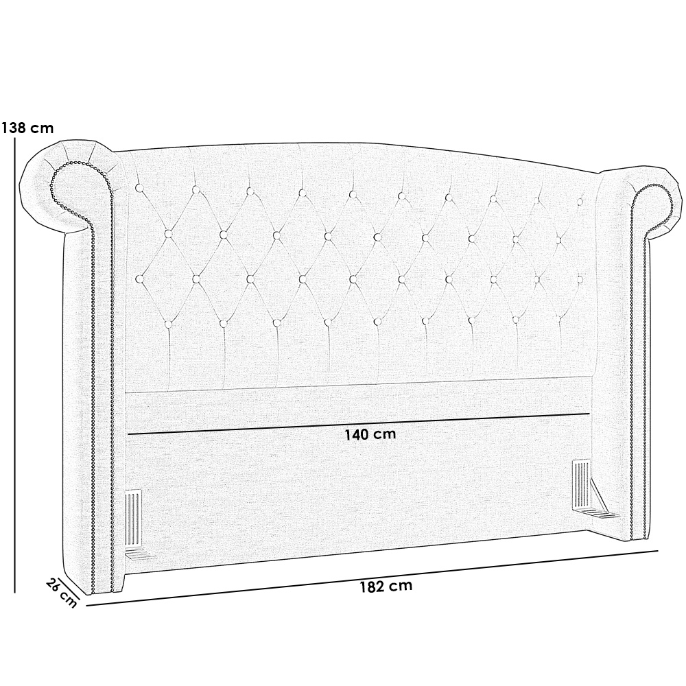 Cabeceira Cama Box Casal 140 cm P05 Sofia Facto Dunas Pérola - Lyam Decor