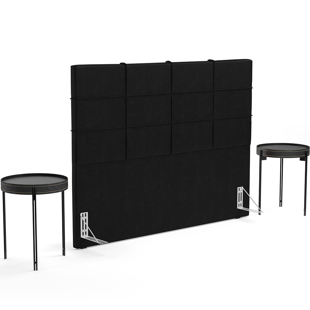 Cabeceira Cama Box Casal 140 cm Roma W01 Couríssimo Preto - Lyam