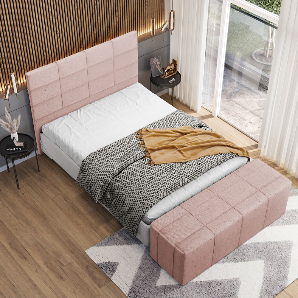 Cabeceira Cama Box Casal 140 cm Roma W01 Linho Rosê - Lyam