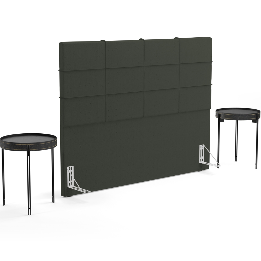 Cabeceira Cama Box Casal 140 cm Roma W01 Linho Verde Musgo - Lyam