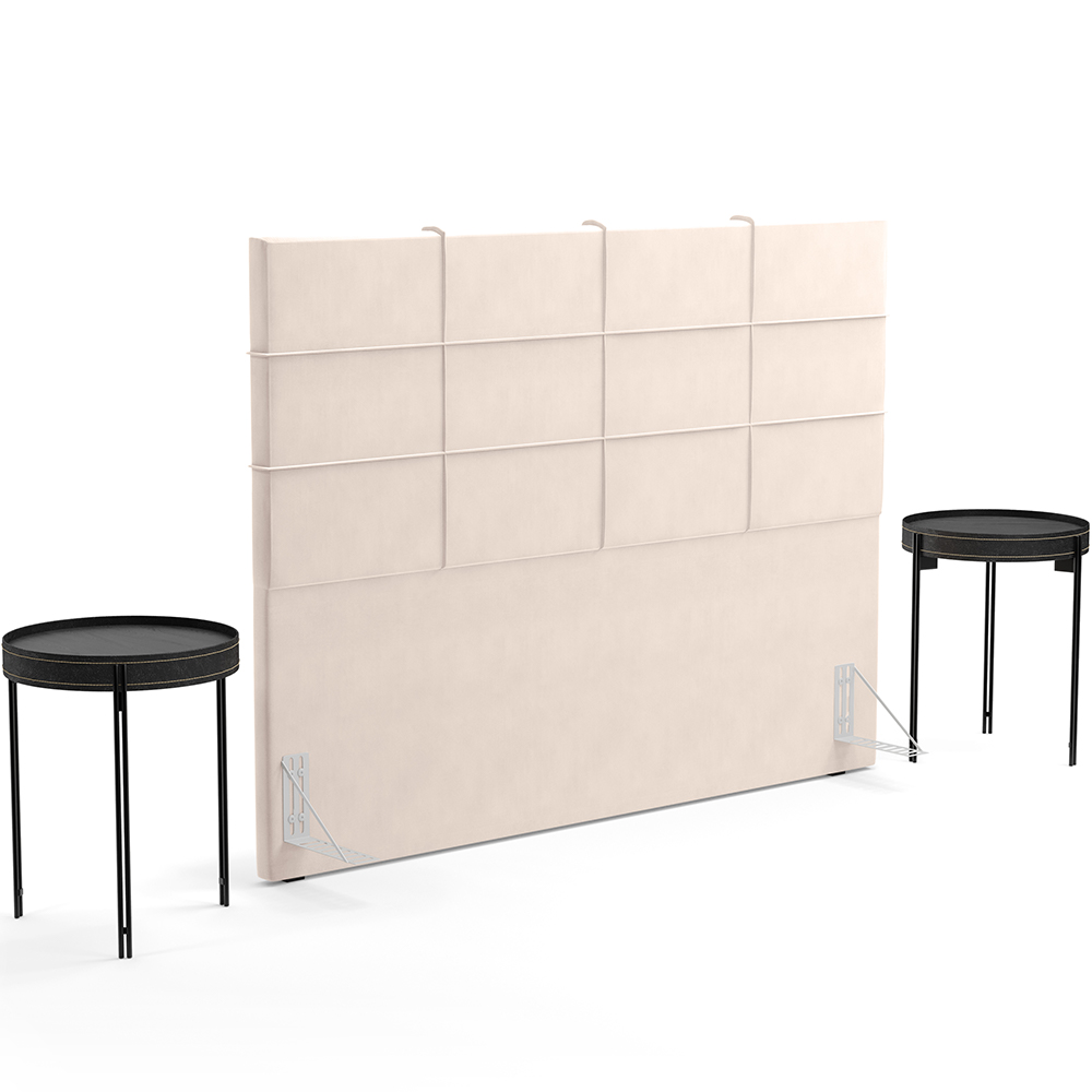 Cabeceira Cama Box Casal 140 cm Roma W01 Suede Bege - Lyam