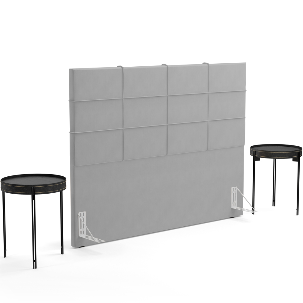 Cabeceira Cama Box Casal 140 cm Roma W01 Suede Cinza - Lyam
